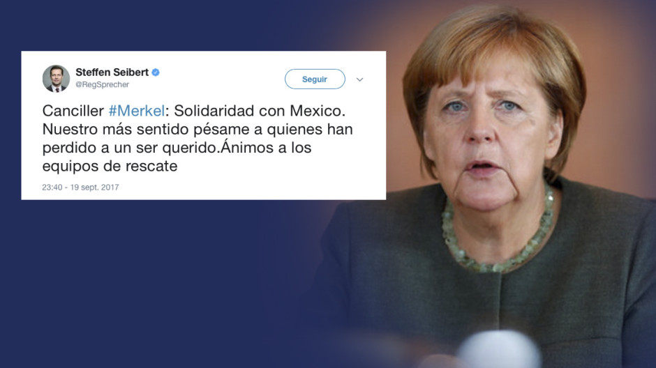 Merkel expresa su solidaridad por el terremoto en México 