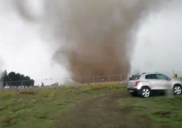 Registran tornado en Puebla