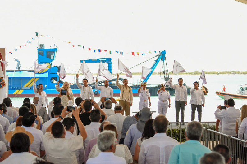 Agradece Mario López voluntad política de AMLO y AVA en inicio de Dragado del Canal de Navegación "Puerto del Norte"