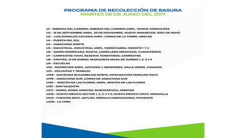 Programa de recolección de basura