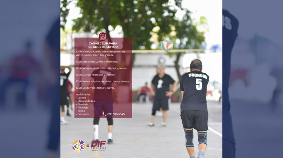 Invita DIF Reynosa a los adultos mayores a integrarse a las Casas Club