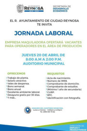 Invitan a Jornada laboral que ofertará 2 mil empleos