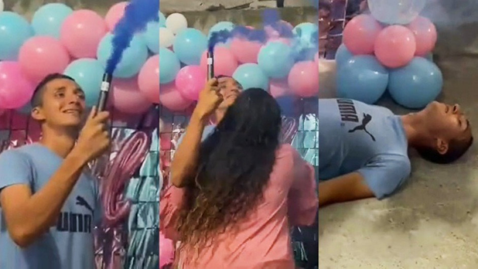 Hombre se desmaya de felicidad al saber el sexo de su bebé