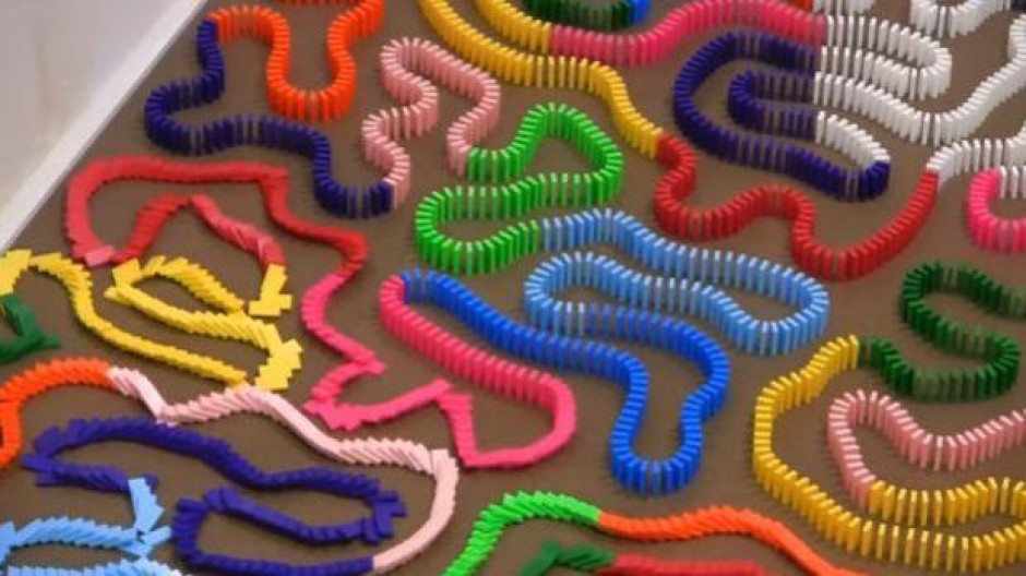 La línea de dominó más larga del mundo