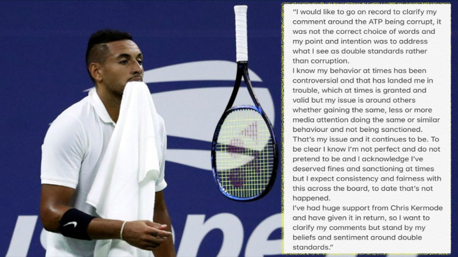 Kyrgios señala a la ATP de ‘corrupta’ y luego se retracta