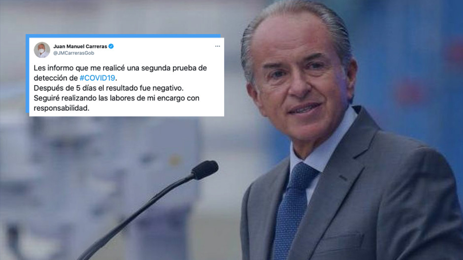 El gobernador de SLP da negativo en segunda prueba de COVID-19