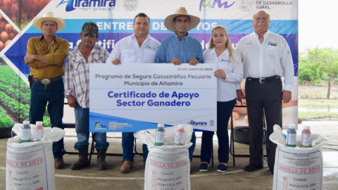 Entregan 100 toneladas de semilla de soya certificada a productores de Altamira