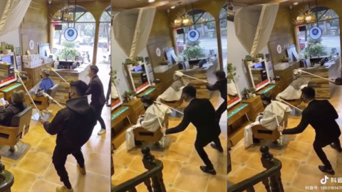 ¡Sólo en China! La nueva técnica de los peluqueros para cortar el cabello 