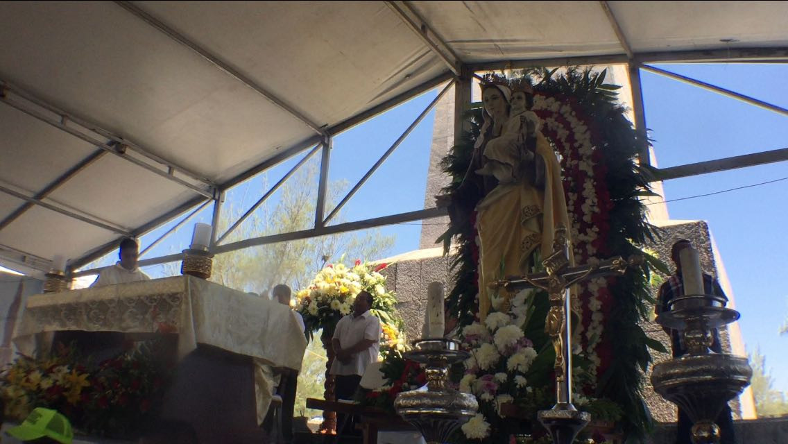 Celebran santa misa a la Virgen del Carmen