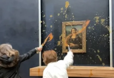 Arrojan sopa sobre la Mona Lisa en el Museo del Louvre