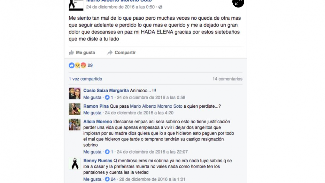 Se despide de su esposa por Facebook tras haberla asesinado