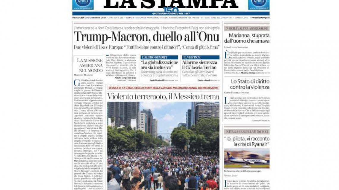 Sismo de México en portadas internacionales