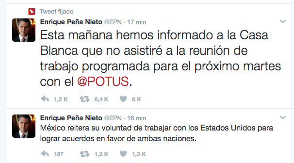 Anuncia EPN que no acudirá a reunión con Trump   