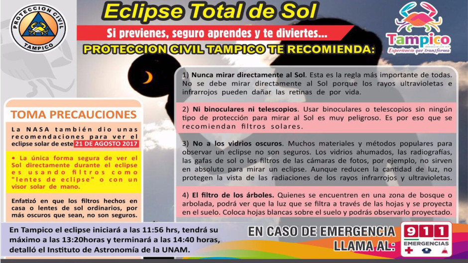 Emite PC recomedaciones por eclipse total de sol