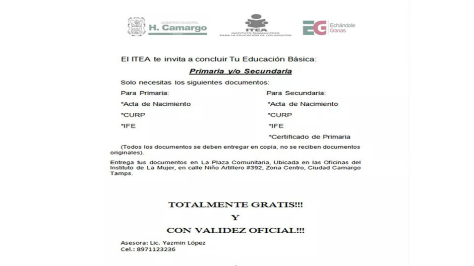 Ayuntamiento apoya a habitantes a concluir su Educación Básica