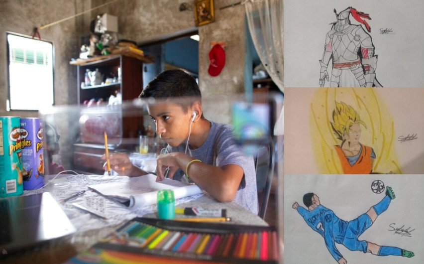 Niño venezolano vende dibujos en Twitter para comprar comida