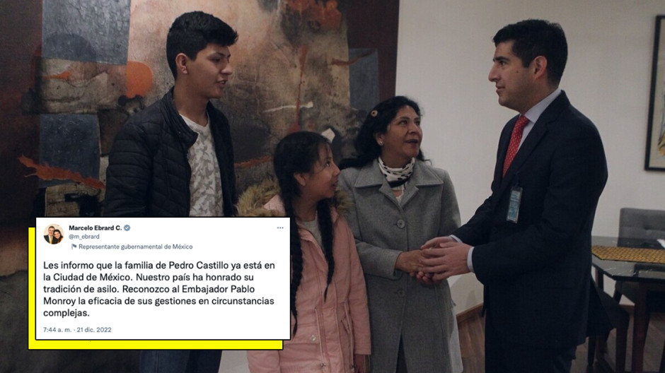 Familia de expresidente peruano Pedro Castillo llega a México