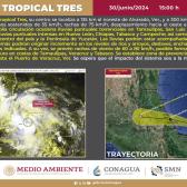 Depresión tropical Tres podría intensificarse a Tormenta 