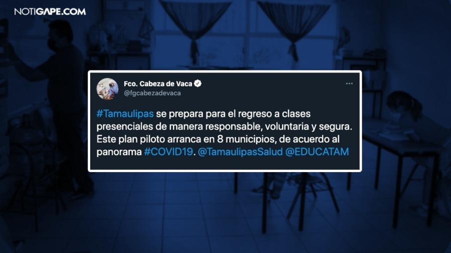 Emite Tamaulipas acuerdo para reapertura gradual de clases presenciales
