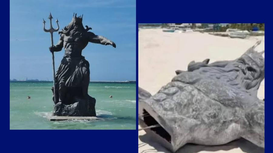 En redes: Difunden falso retiro de estatua de Poseidón en Progreso,Yucatán 