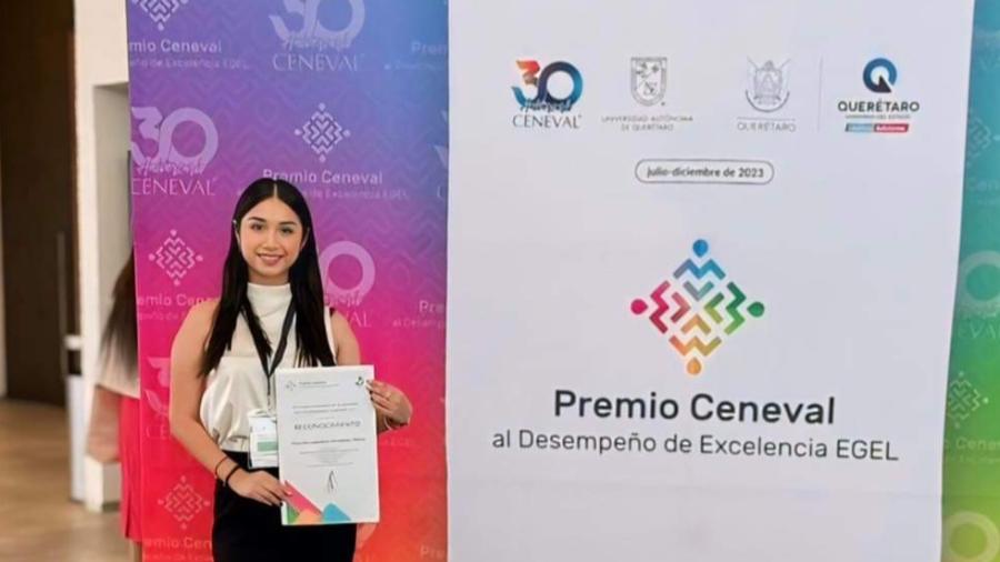 Alejandea Olguín, estudiante de la UAT Tampico, recibe Premio Ceneval de Excelencia 