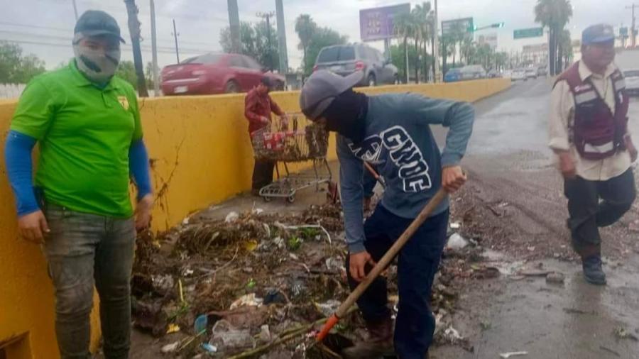 Realizan trabajos de limpieza en Reynosa tras fuertes lluvias