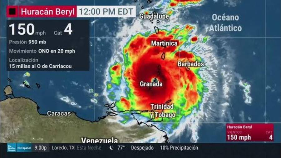 Huracán Beryl tocaría tierra en Quintana Roo el jueves