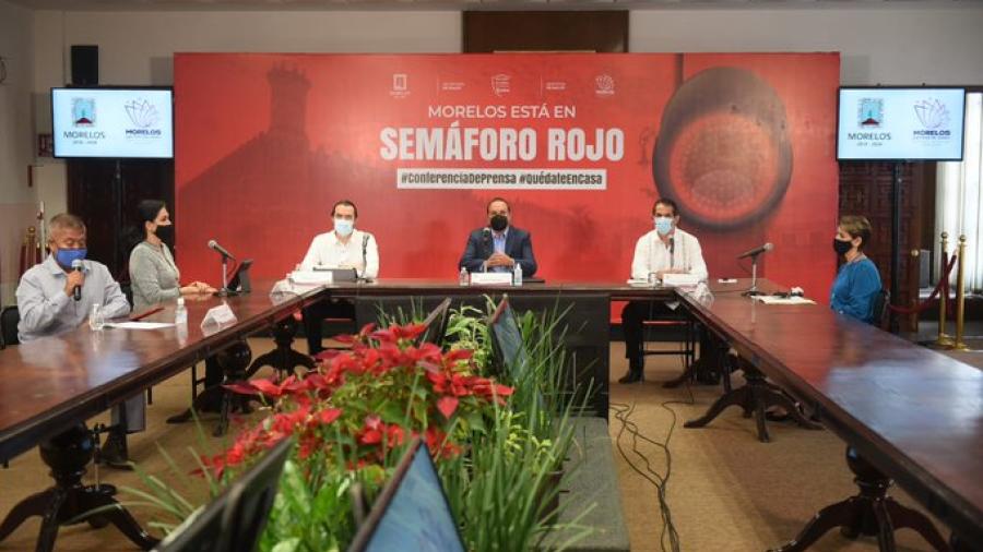 Morelos regresa a semáforo rojo por aumento de casos  de covid-19