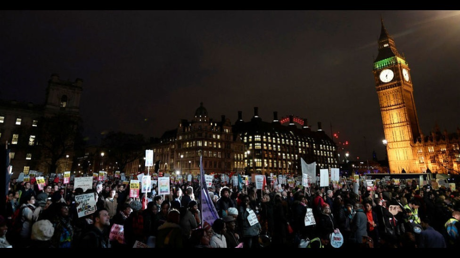 Protestan en Londres por la próxima visita de Trump a Reino Unido 