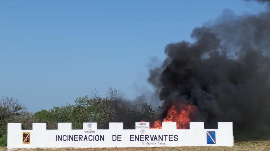Incinera SEDENA y FGR enervantes en Reynosa 